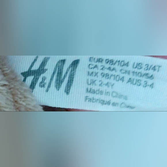 H&M Cozy Reindeer Hoodie Size US 3/4T Tan - Picture 3 of 5